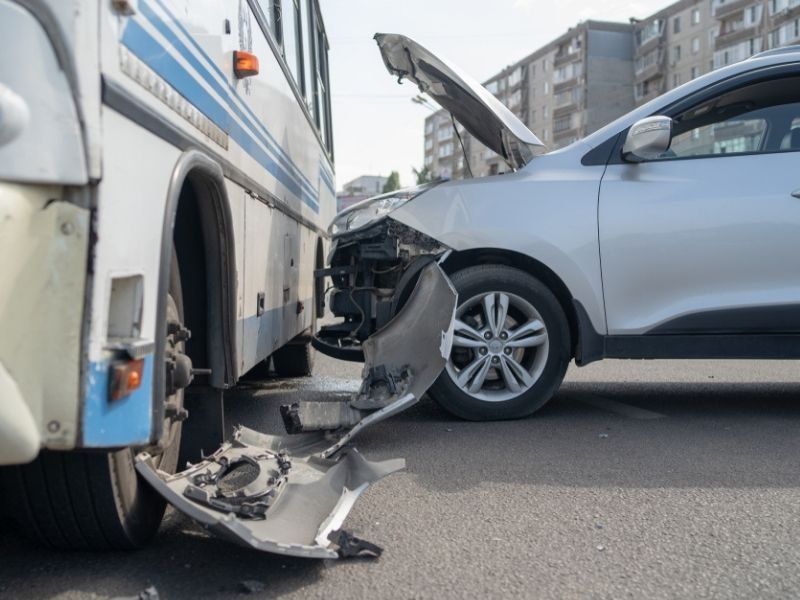 bus and car crash